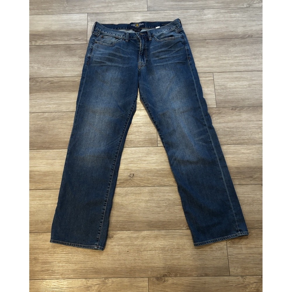 Lucky Brand Jeans Men's 34x32 361 Vintage Straight Blue Denim Medium Wash #1936